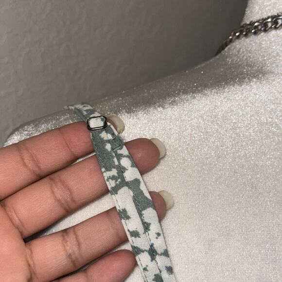 Abercrombie & Fitch Smocked Mini Dress Womens XLT Green White Floral Ruffle Hem - Picture 4 of 8